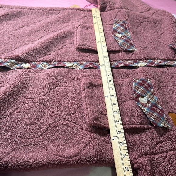 Simply Southern Sherpa Quilted And Plaid Rose Jacket Shacket size Large NEW - Picture 9 of 16